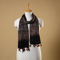 Black Natural Dyed Block Print Mul Cotton Ajrakh Stole 