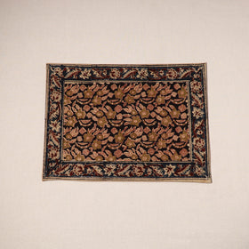 Black - natural dyed pedana kalamkari cotton table mat 11