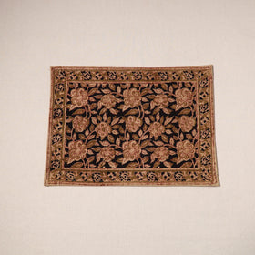 Black - natural dyed pedana kalamkari cotton table mat 13