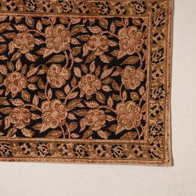 Black - natural dyed pedana kalamkari cotton table mat 13