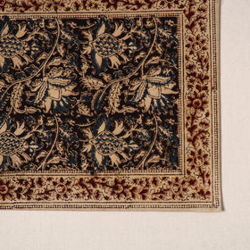 Black - natural dyed pedana kalamkari cotton table mat 16