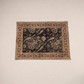 Black - natural dyed pedana kalamkari cotton table mat 20