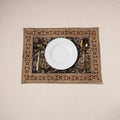 Black - natural dyed pedana kalamkari cotton table mat 20