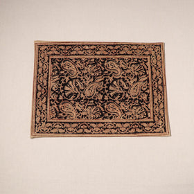 Black - natural dyed pedana kalamkari cotton table mat 30