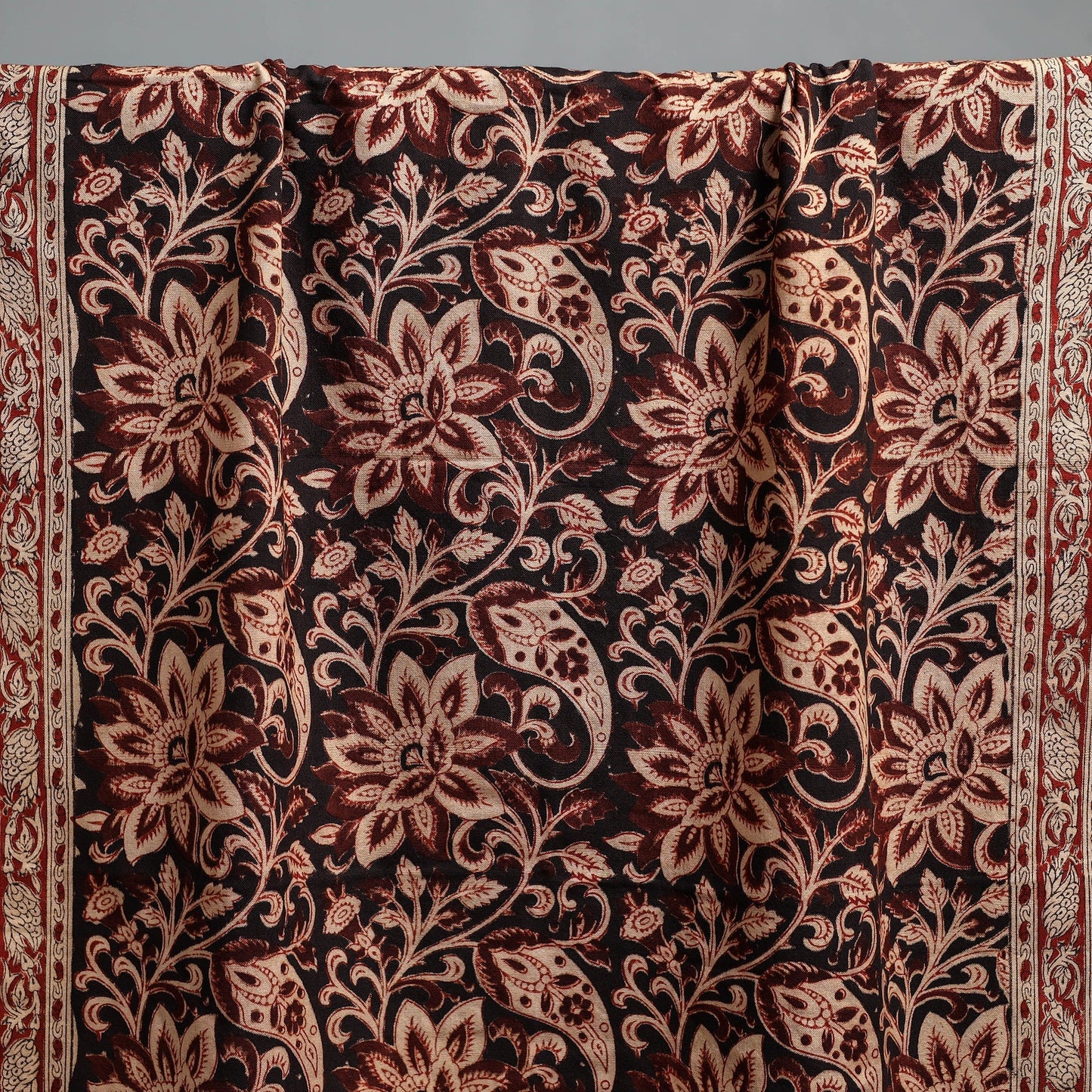 Natural dyed pedana kalamkari printed handloom cotton towel