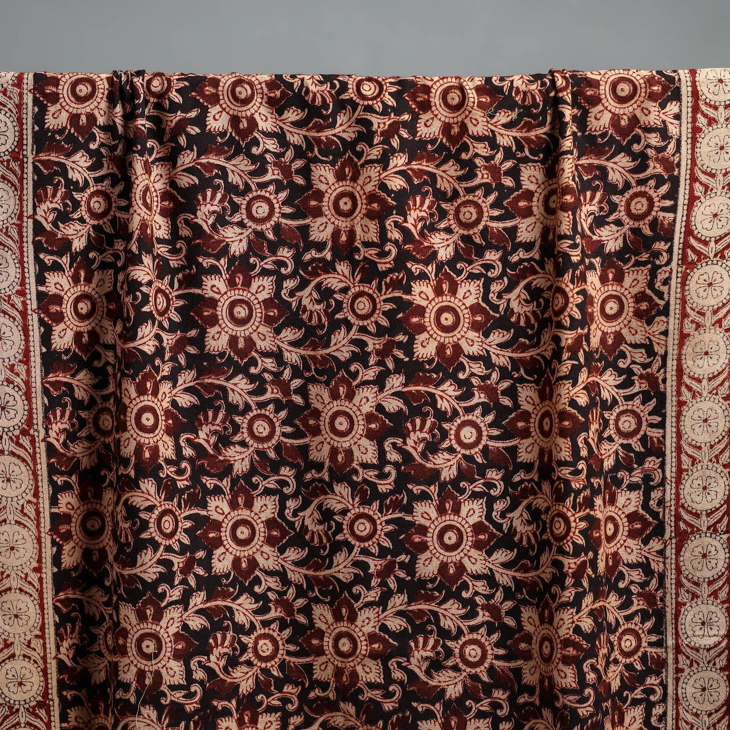 Natural dyed pedana kalamkari printed handloom cotton towel