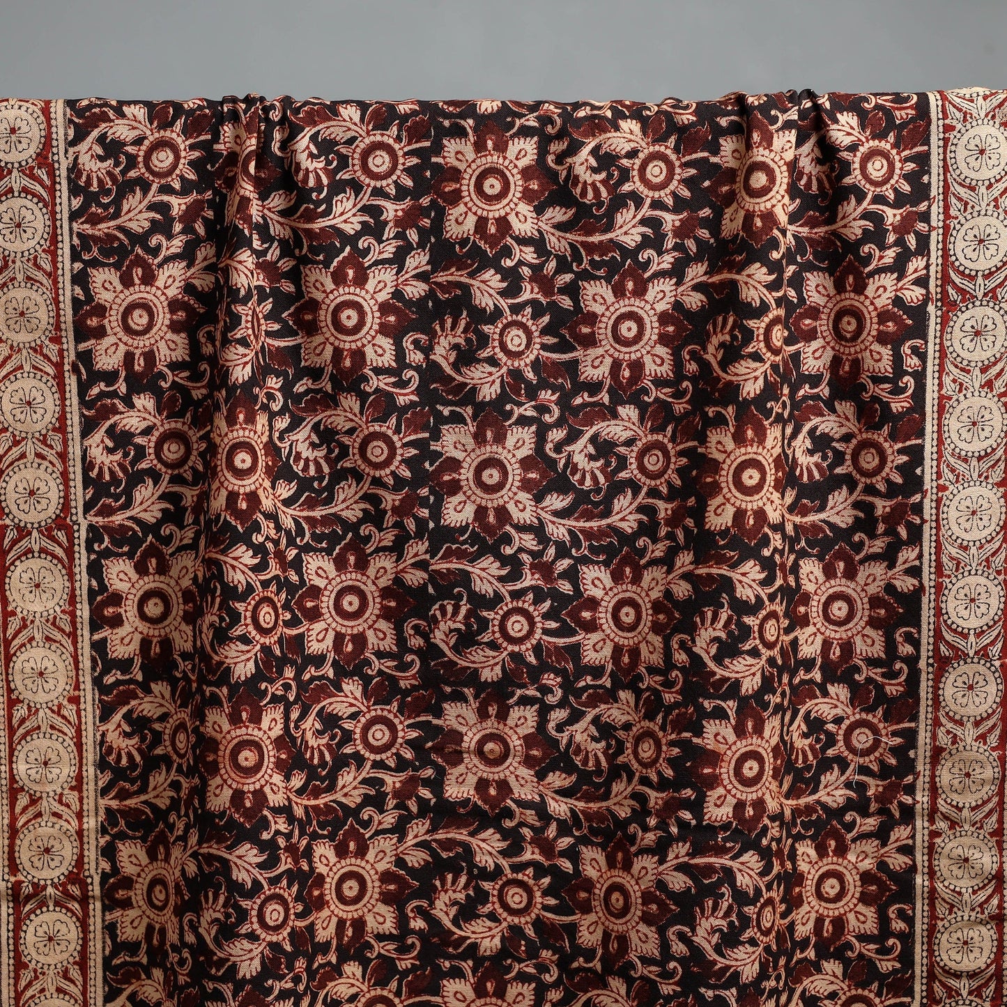 Natural dyed pedana kalamkari printed handloom cotton towel