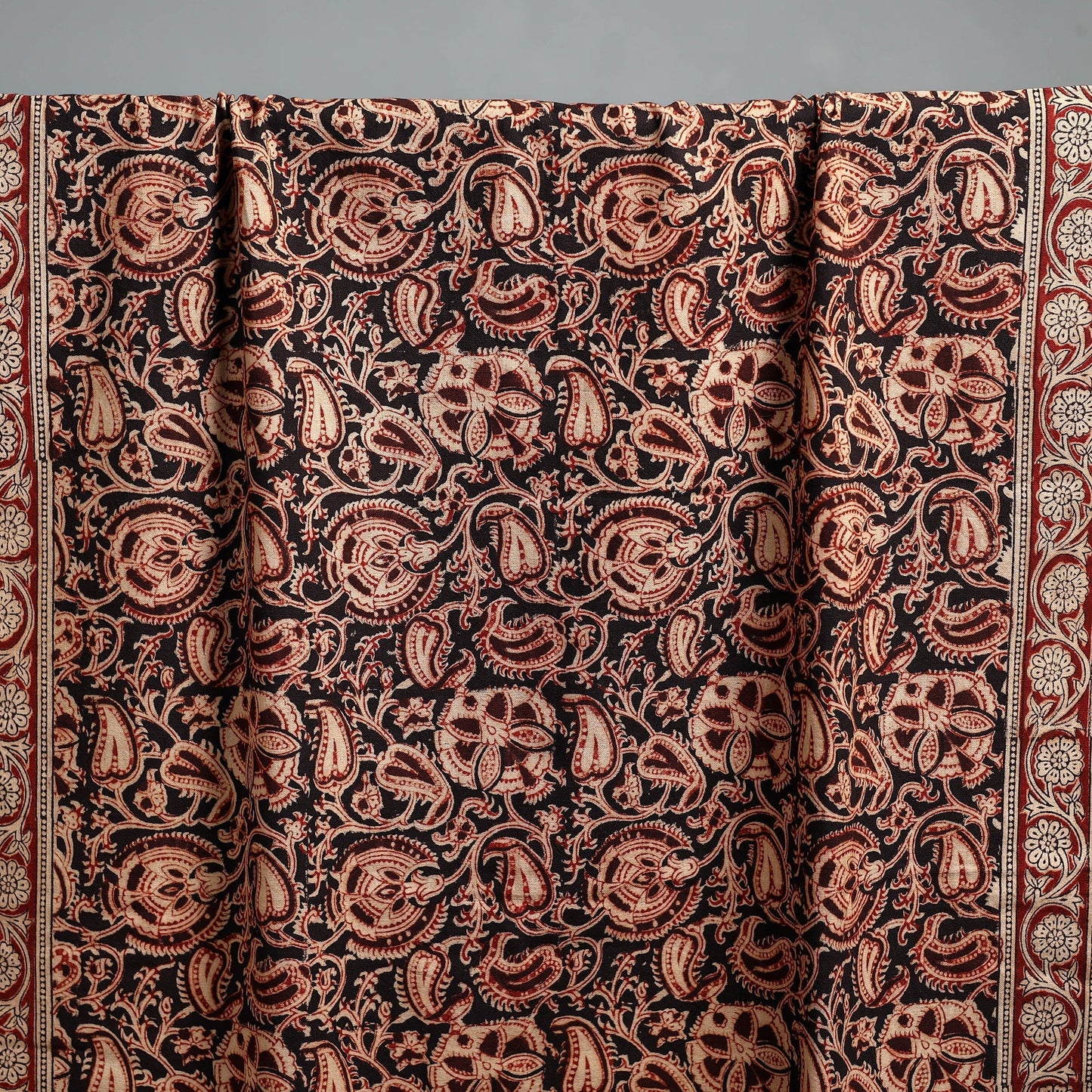 Natural dyed pedana kalamkari printed handloom cotton towel