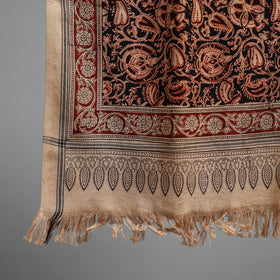 Natural dyed pedana kalamkari printed handloom cotton towel