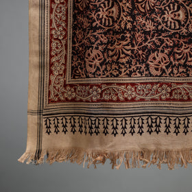 Natural dyed pedana kalamkari printed handloom cotton towel