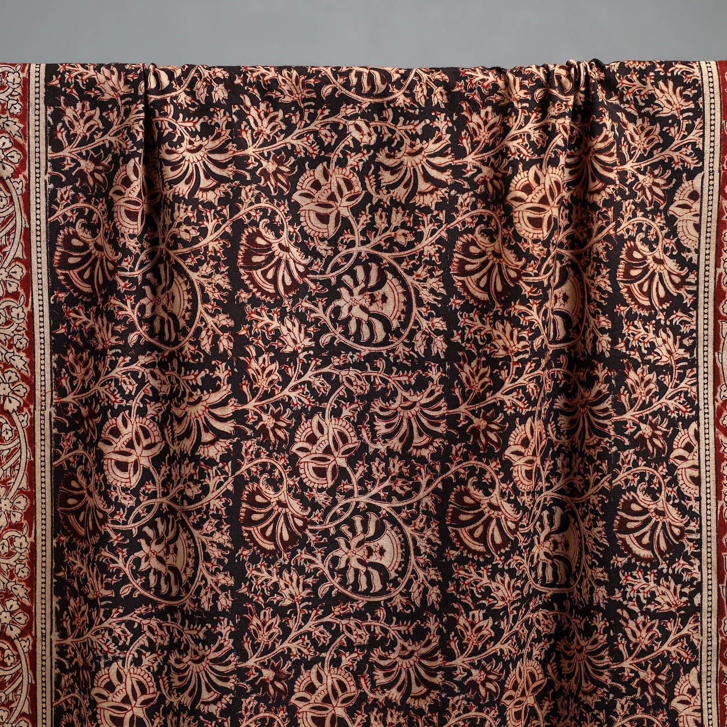 Natural dyed pedana kalamkari printed handloom cotton towel