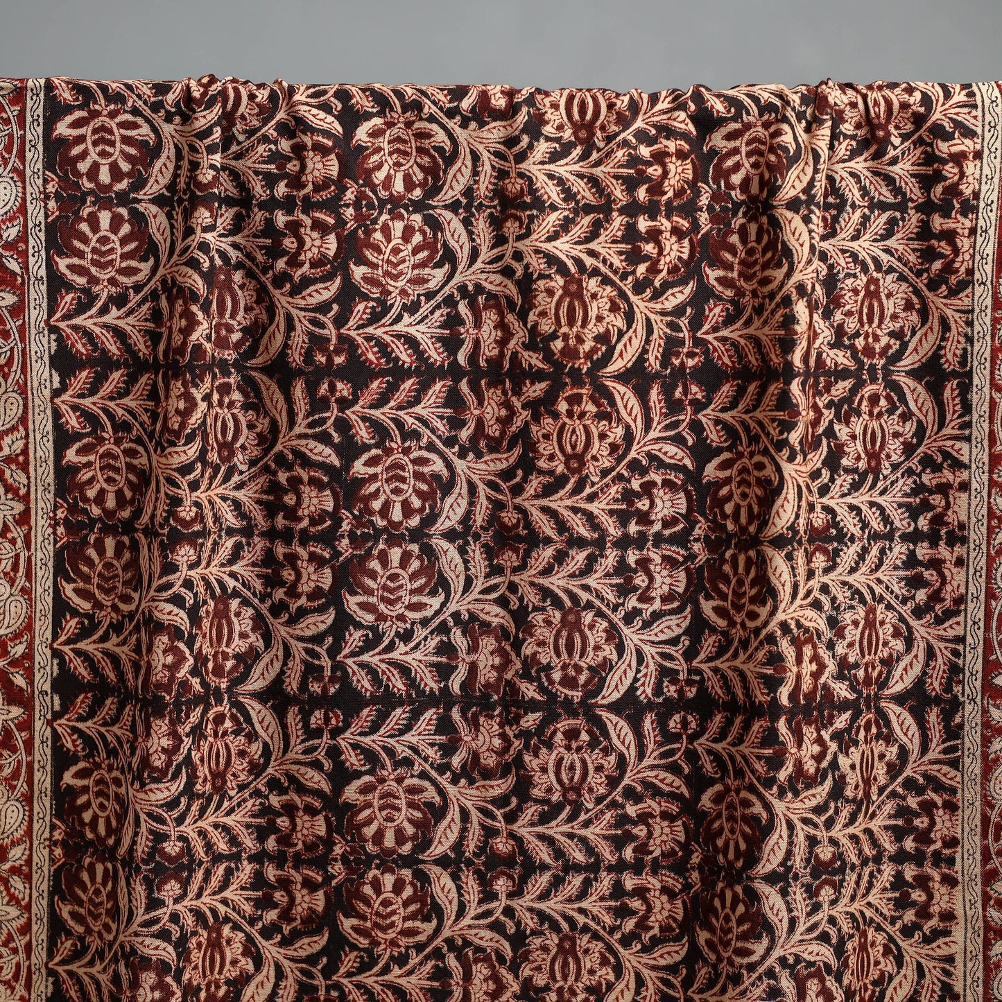 Natural dyed pedana kalamkari printed handloom cotton towel