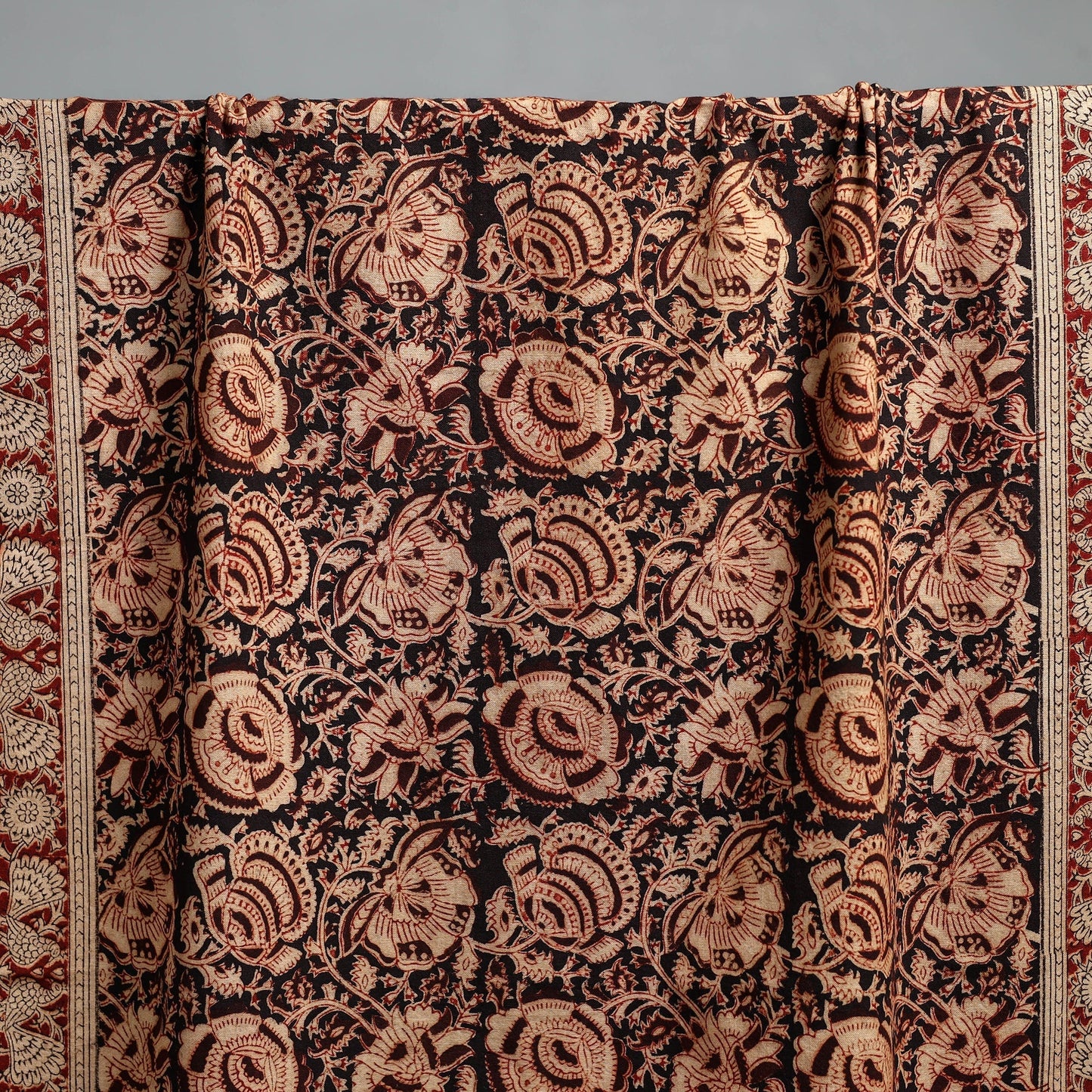 Natural dyed pedana kalamkari printed handloom cotton towel