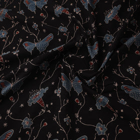 Natural dyed pure mul cotton hand block ajrakh print fabric
