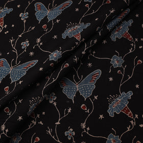 Natural dyed pure mul cotton hand block ajrakh print fabric