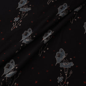 Natural dyed pure mul cotton hand block ajrakh print fabric