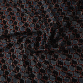 Natural dyed pure mul cotton hand block ajrakh print fabric