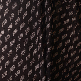 Black - natural dyed mul cotton bagh fabric 11 - handcrafted