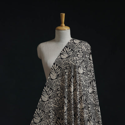 Natural dyed pure mul cotton hand block bagru print fabric