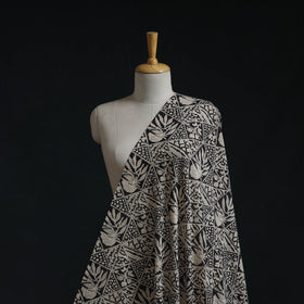 Natural dyed pure mul cotton hand block bagru print fabric