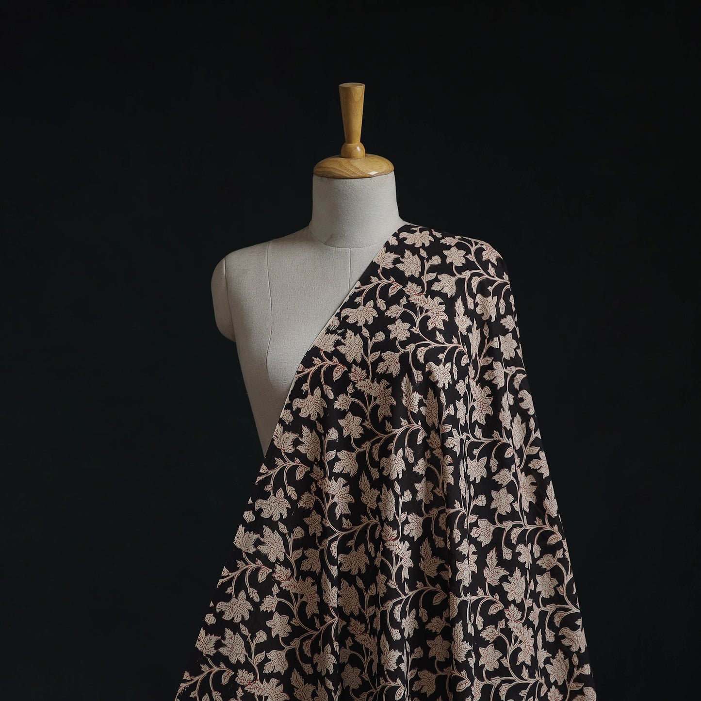 Natural dyed pure mul cotton hand block bagru print fabric