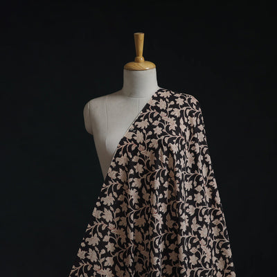 Natural dyed pure mul cotton hand block bagru print fabric