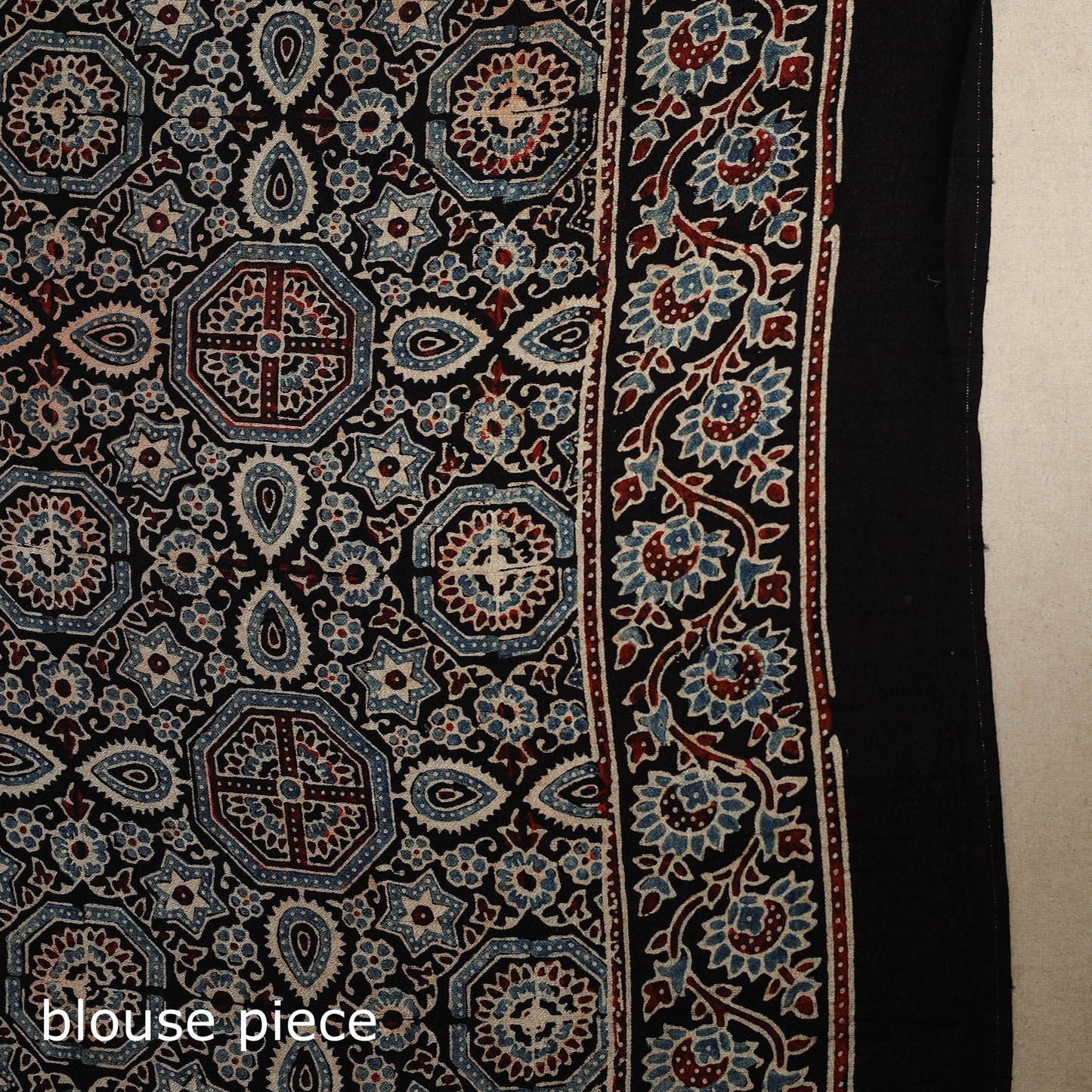 Black - natural dyed silk saree 09 - handcrafted