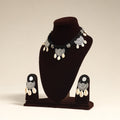 Navratri Special! Black German Silver Shell Work Necklace Set