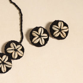 Navratri Special! Black Thread & Shell Work Necklace Set