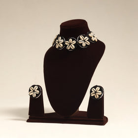 Navratri Special! Black Thread & Shell Work Necklace Set