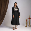 Black Nazakat Heritage Patchwork Cotton A-Line Plain Kurta for Women
