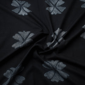 Black - nui shibori tie-dye cotton fabric - handcrafted