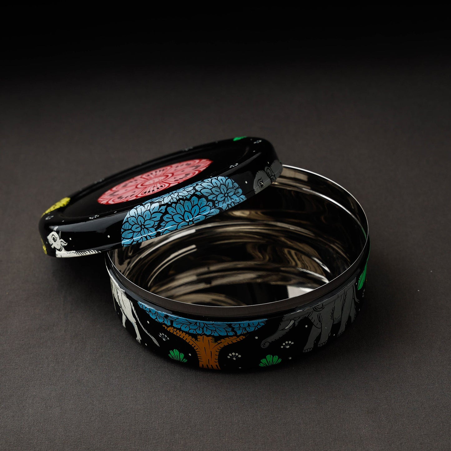  Odisha Pattachitra Handpainted Stainless Steel Casserole 