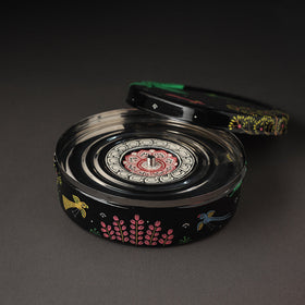 Odisha Pattachitra Painting Stainless Steel Black Masala Box