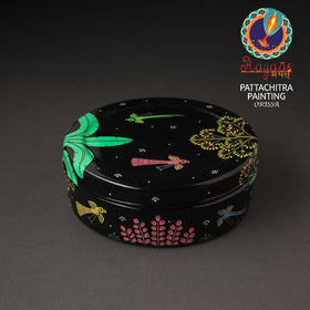 Odisha Pattachitra Painting Stainless Steel Black Masala Box