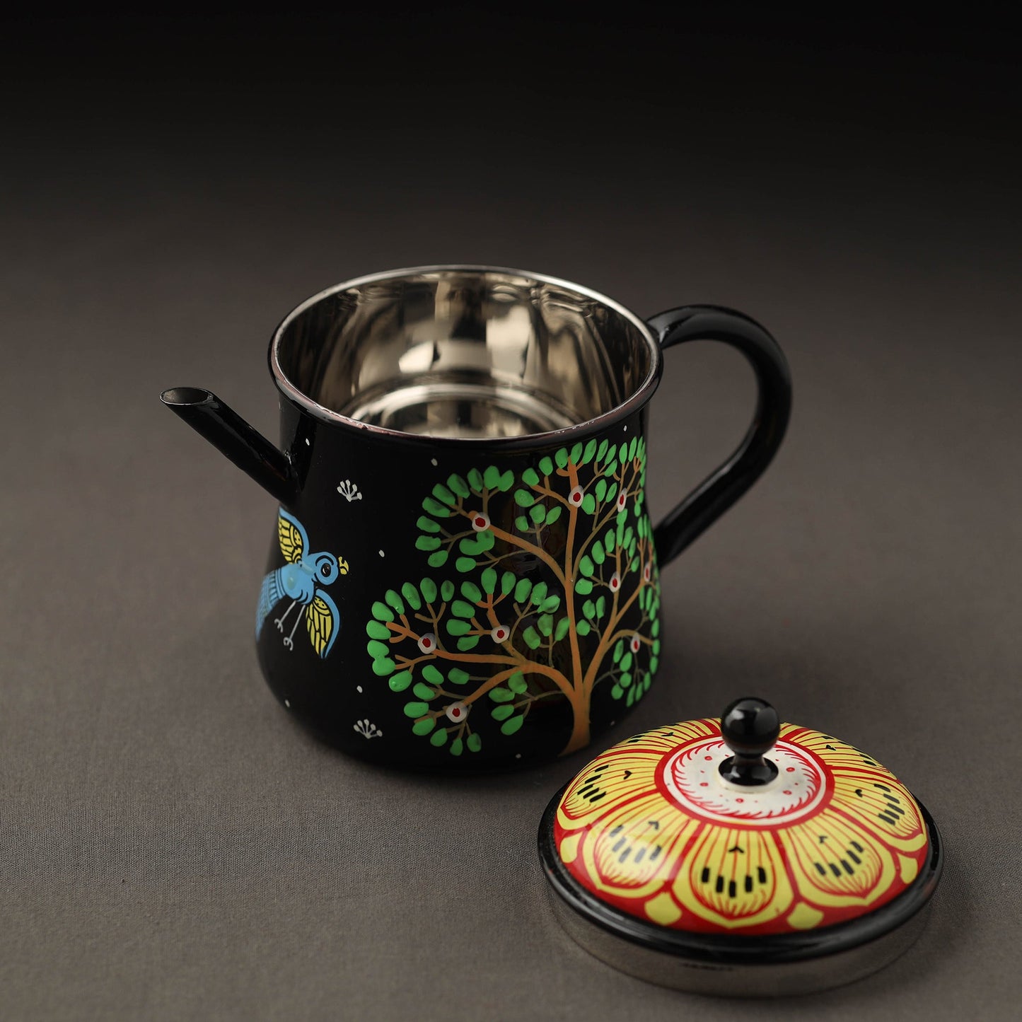  Odisha Pattachitra Handpainted Stainless Steel Tea Pot (500ml) 