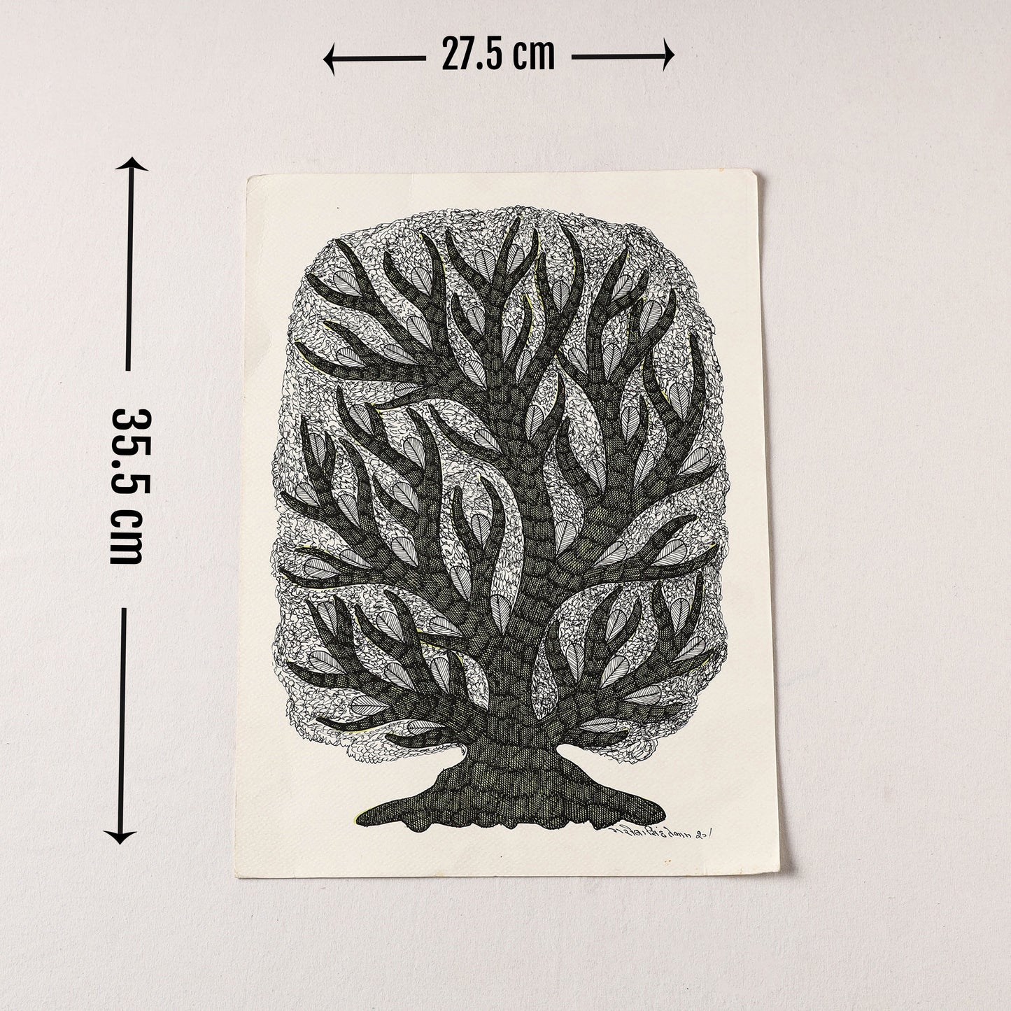  Original Gond Folk Art Painting by Gariba Singh Tekam 