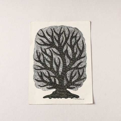  Original Gond Folk Art Painting by Gariba Singh Tekam 