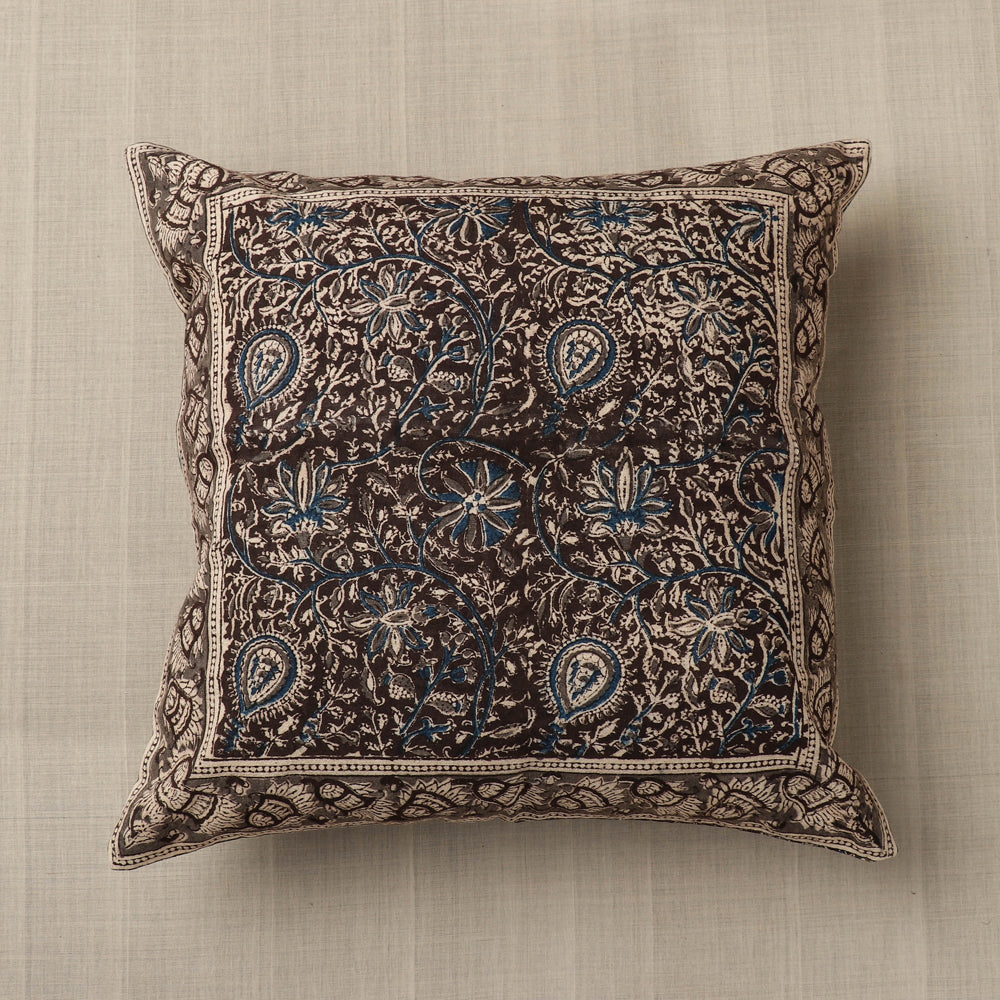  Original Pedana Block Print Cotton Kalamkari Cushion Cover