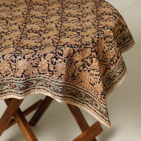 Black - original pedana kalamkari natural dyed cotton table