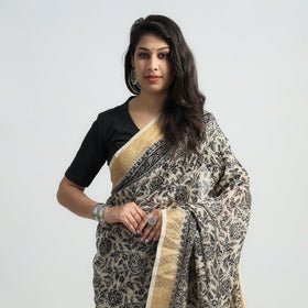 Original Pedana Kalamkari Block Print Silk Saree