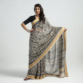 Original Pedana Kalamkari Block Print Silk Saree