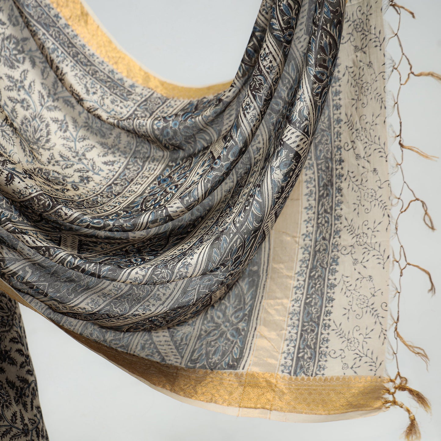 Original Pedana Kalamkari Block Print Silk Saree