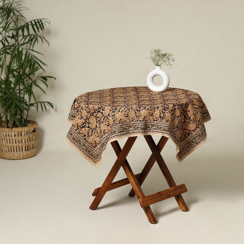 Black - original pedana kalamkari natural dyed cotton table