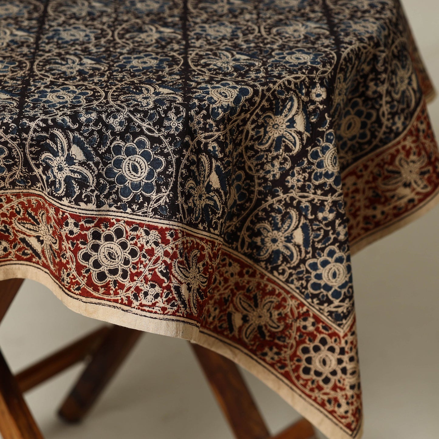 Black - original pedana kalamkari natural dyed cotton table