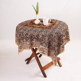 Buy Black Original Pedana Kalamkari Block Printed Cotton Table Cover