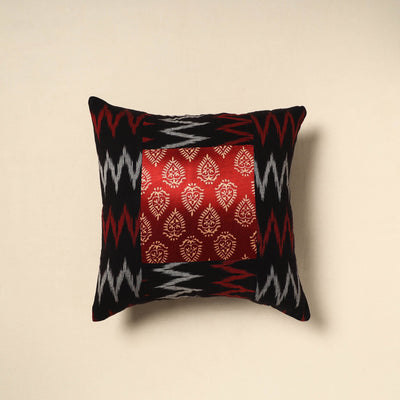 Black - patch ikat cushion cover 11 - handcrafted