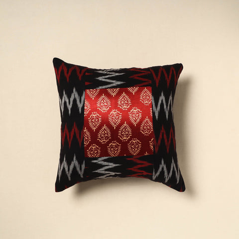 Black - patch ikat cushion cover 11 - handcrafted