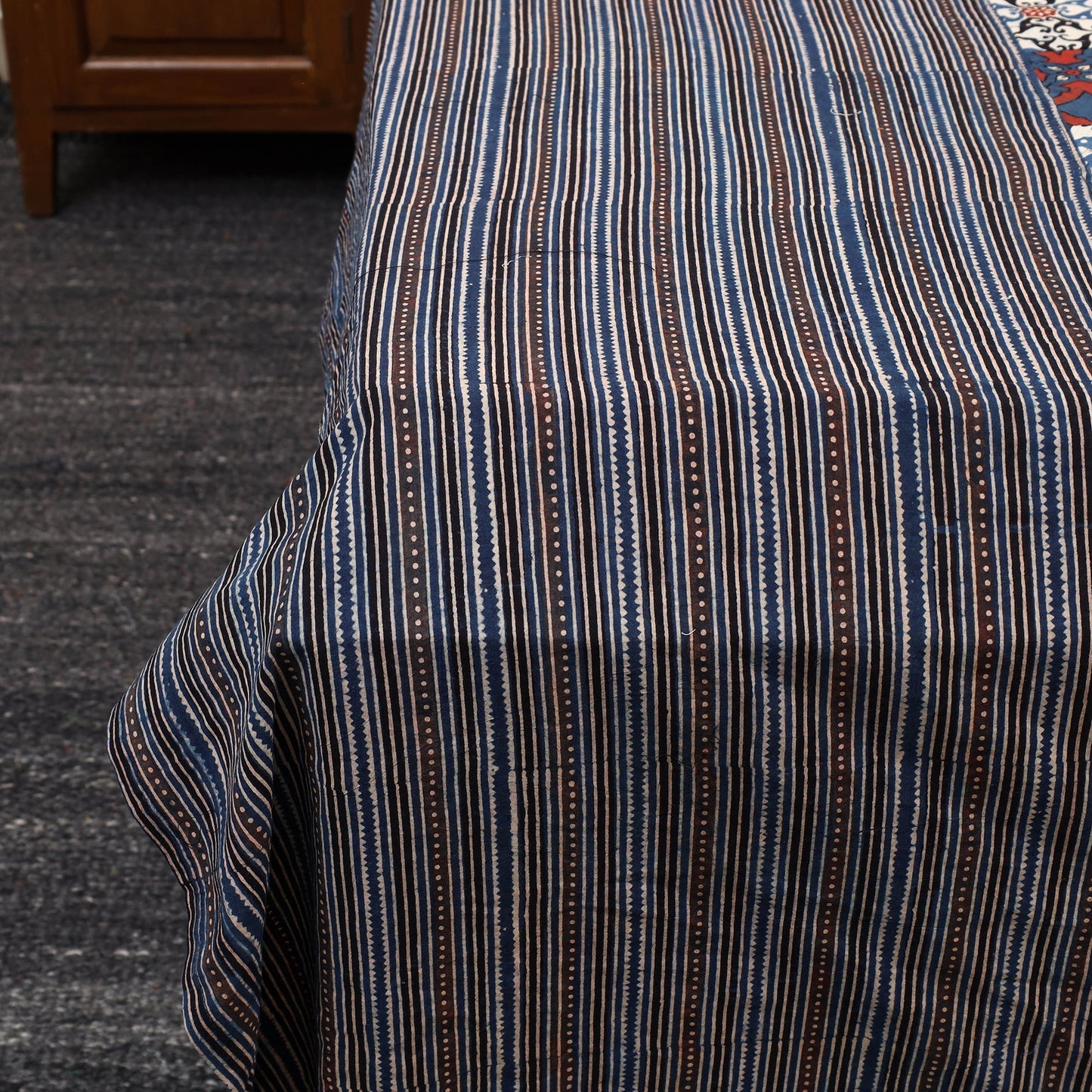 Black - Patchwork Block Print Ajrakh Cotton Double Bed Sheet Set 06