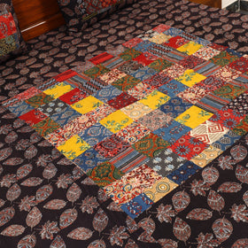 Buy Black Patchwork Cotton Double Ajrakh Bed Sheet Set 